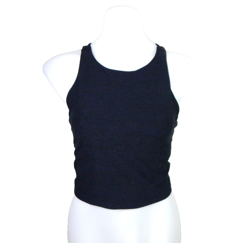 Beyond Yoga Tank Top Refocus Crop Racerback Spacedye Black Gray